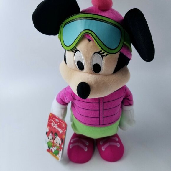 Just Play Disney Minnie Mickey Mouse Skiing Winter Plush Musical Dancing Lot 2 - Picture 3 of 12
